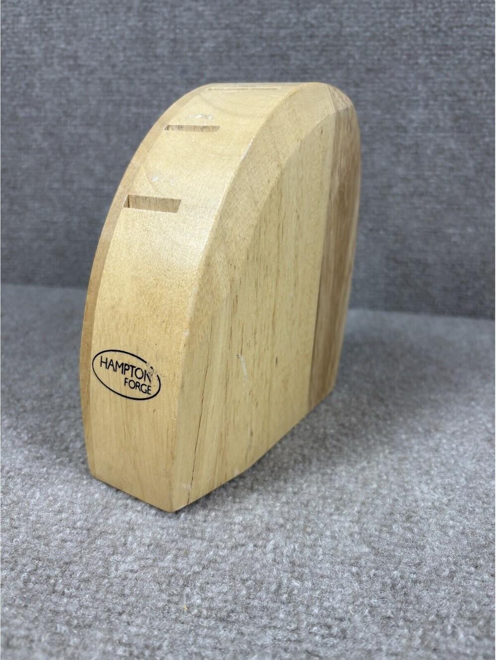 Hampton Forge / 4 Slot / Wood Knife Block / Natural Wood Color